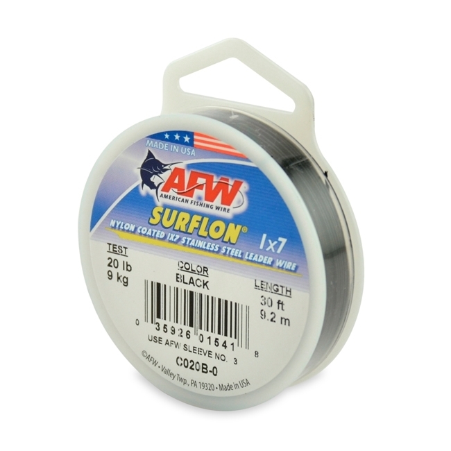 AFW SURFLON LEADER WIRE NYLON COATED 1X7